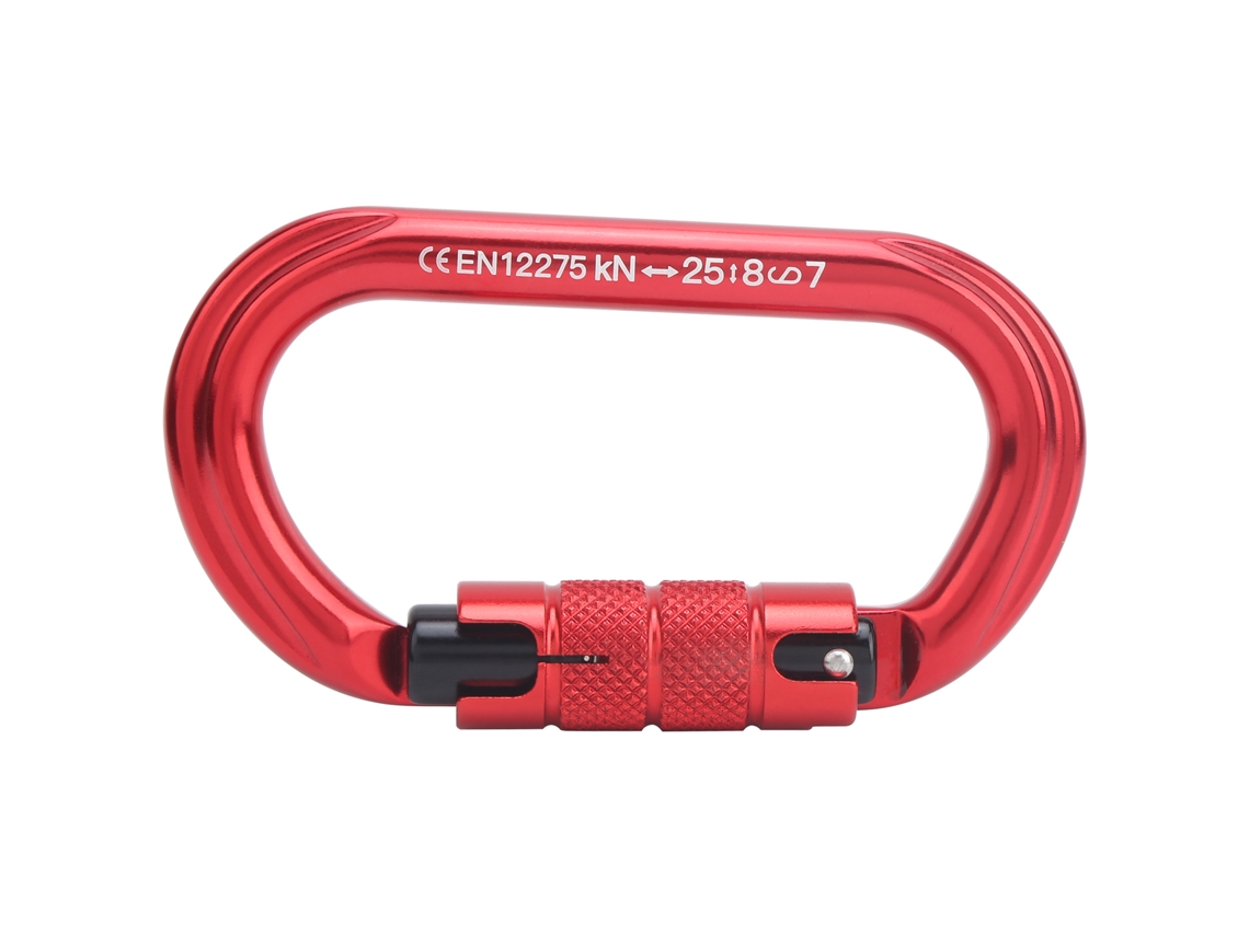 2026-mosquetón De Seguridad En Forma O Xinda De Aleación De Aluminio Resistente Para Escalada Rojo