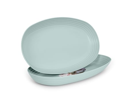 Juego de 2 Bandejas Ovaladas Clásicas 2L PLASTIC FORTE (Verde)