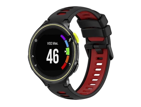 Correa De Reloj Inteligente Para Garmin Forerunner 230, Correa De Silicona Bicolor, Negro-Rojo VENISYMLIS