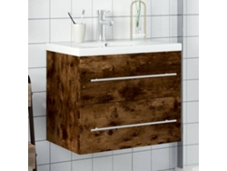 Mueble de baño con lavabo empotrado en roble ahumado Wsd66434 Lovely Home