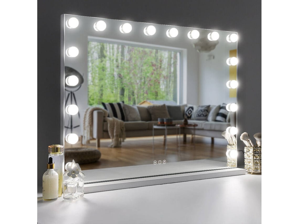 Espejo de Maquillaje de Hollywood con Luz FENCHILIN Mesa-Pared (80x58 cm)