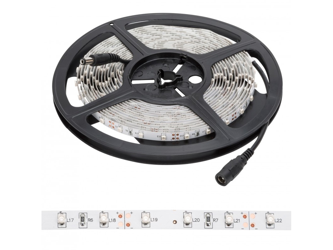 Tira de 300 LEDs 24W 1.200Lm CRI85 6000ºK SMD3528 12VDC x5M 40.000H [PL219001W]-Blanco GREENICE