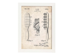 Póster NACNIC con Patente de Peine. con Diseño de Patente Antigua.