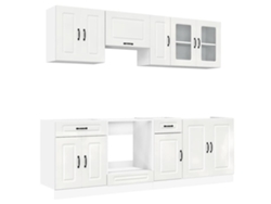 Conjunto 8 Mueble cocina Kalmar blanco de alto brillo VIDAXL