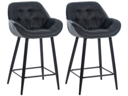 Juego de 2 taburetes de bar Gibson gris oscuro/tela CLP