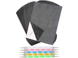 RNEMITERY 100 Hojas de Papel Carbón A4, Papel de Grafito para Transferir, Papel Tracing y Set con Bolígrafo para Repujado - Ideal para Madera, Papel, Lienzo y O