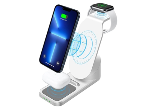 Estación de Carga Sem Rápido para Apple, Samsung BISBISOUS Blanco