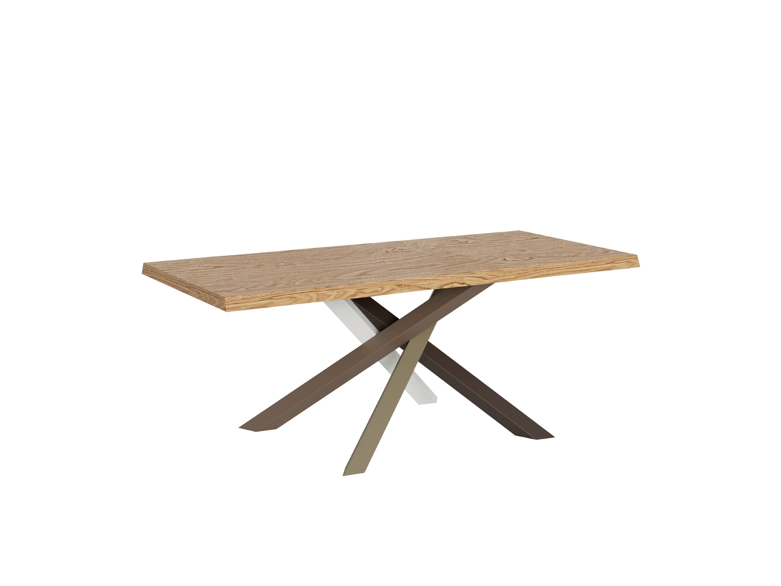 Mesa extensible Versalux 90x200/250 cm, patas de roble pelado, 4 unidades, Itamoby
