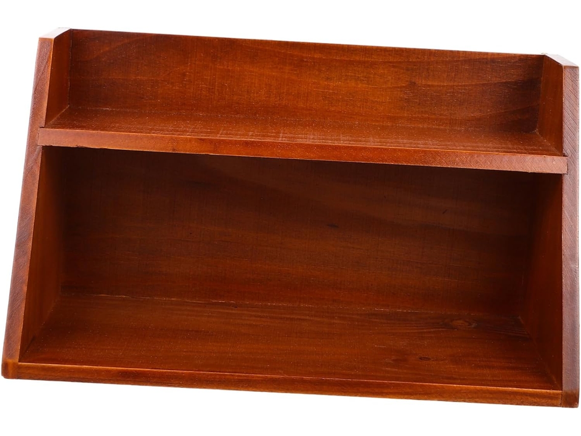 Estantería De Almacenamiento Multicapa De Madera Marrón Con Superficie Lisa Y Resistente A La Deformación.