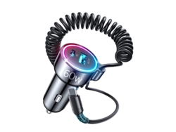 Transmisor de FM YIZHOOD JR-CL19 Adaptador de cargador de coche USB C súper rápido con cable, cargador USB para encendedor de cigarrillos apto para iPhone 15 Pro Max negro