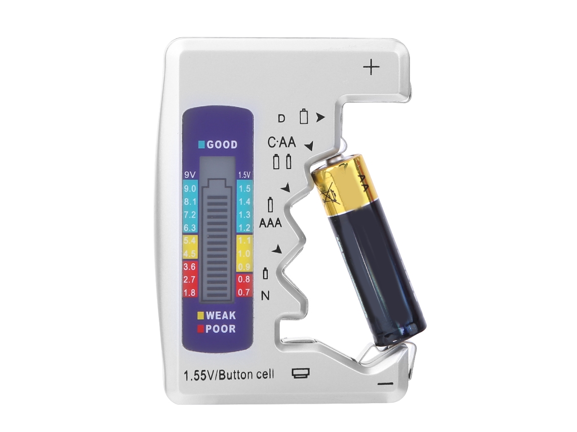 Comprobador De Baterías Digital Universal Para Baterías Cc Aa Aaa Dn 9v 1.5v Nivel De Capacidad