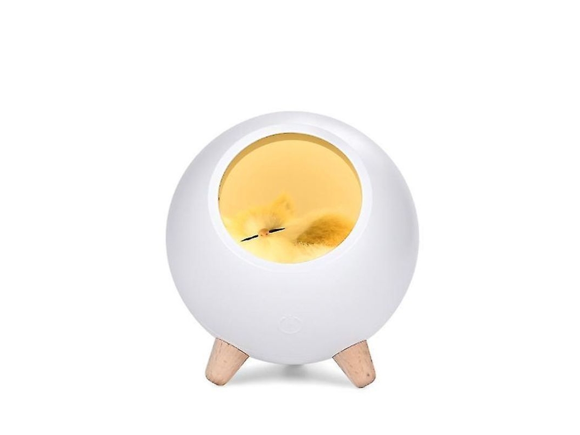 Lámpara De Noche Con Forma De Gato Durmiendo, Lámpara Led Usb Para Dormitorio De Niña, Blanca.