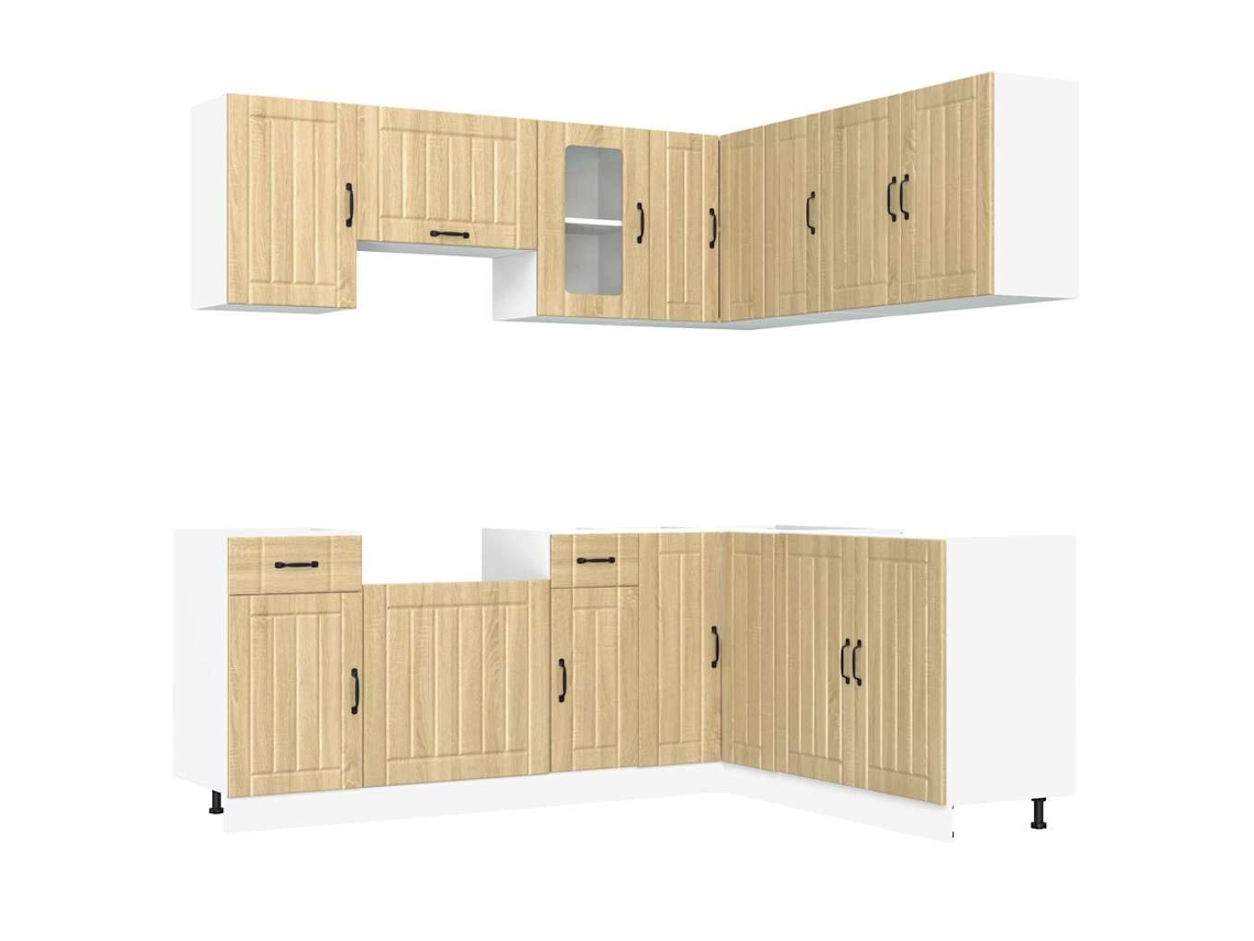 Conjunto 11 Mueble cocina Kalmar roble sonoma VIDAXLmadera contrachapada