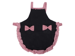 HYMNORA Delantal Femenino Vintage con Lazos, Encaje Decorativo y Bolsillo para Cocina y Utensilios de Cocina