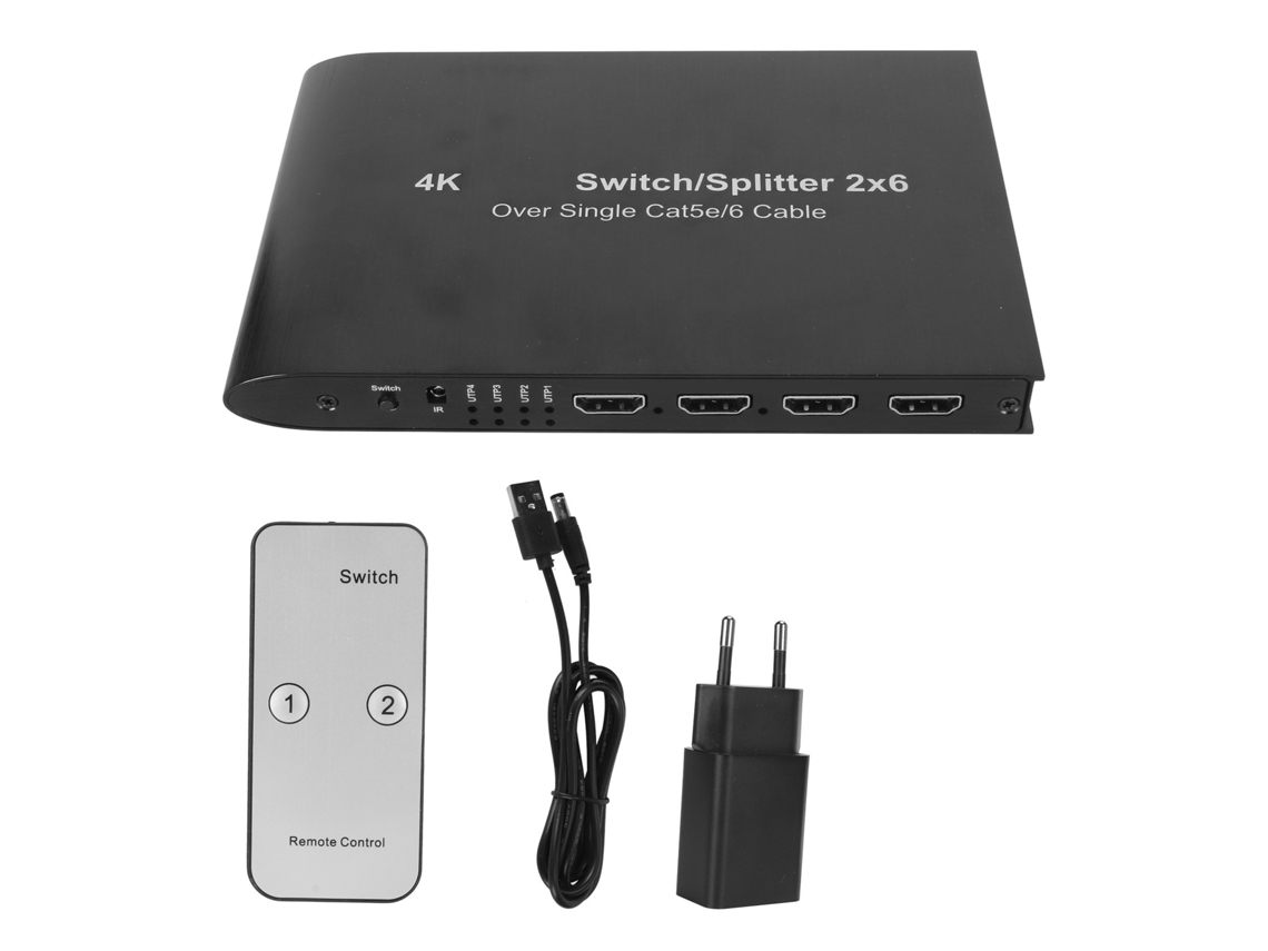Conmutador De Matriz Hdmi (conmutación De 2 Entradas Y 6 Salidas Enlace De Video 4k)
