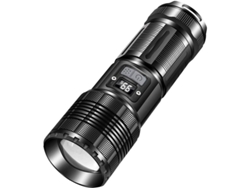 Linterna LED ultrapotente, batería integrada de 6000 mAh con indicador de energía digital LED, ideal para acampar y emergencias.