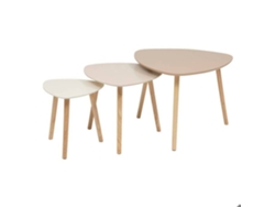 3 Mesas Gigognes Mileo Beige 60x60x45 cm Atmosphera Interior Creator Beige