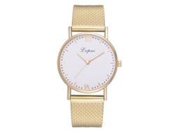 Elegante Reloj De Pulsera Casual De Cuarzo Para Mujer De Lvpai Con Correa De Silicona Dorada.