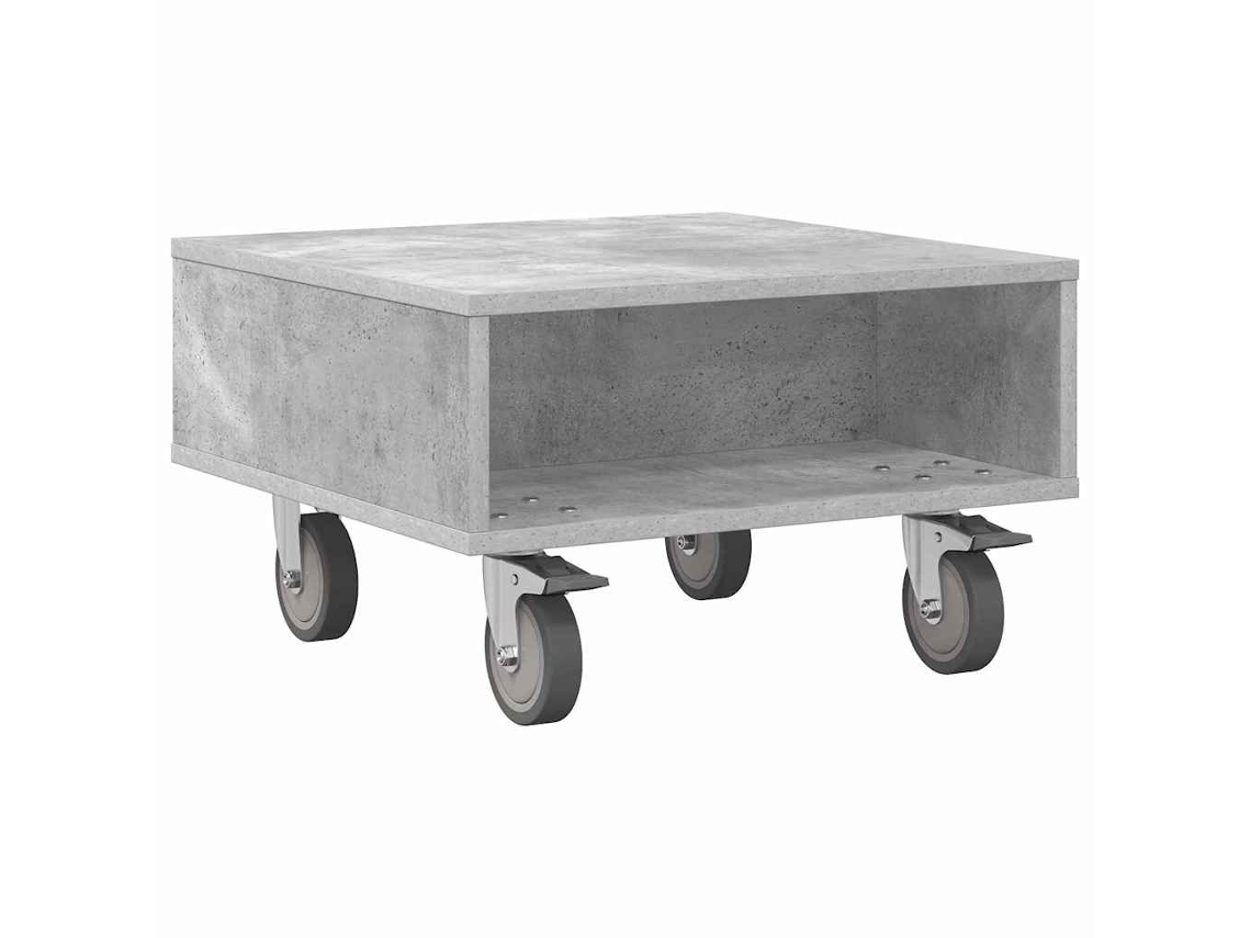 Maison Exclusive - Mesa Lateral Con Ruedas Gris Concreto 50,5 X 50 X 30 Cm
