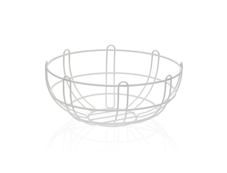 Frutero VERSA Blanco Metal Cerámica Acero 26x11x26 cm