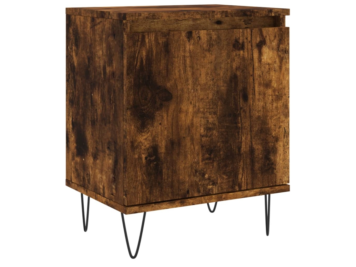 Maison Exclusive - Mesita De Noche Madera De Ingeniería Roble Ahumado 40x30x50 Cm