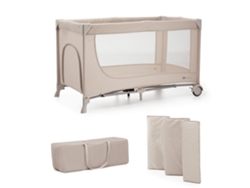 Cuna De Viaje 2 en 1 Kinderkraft JOY 2 plegable en 5 segundos con salida lateral y bolsa de transporte Beige