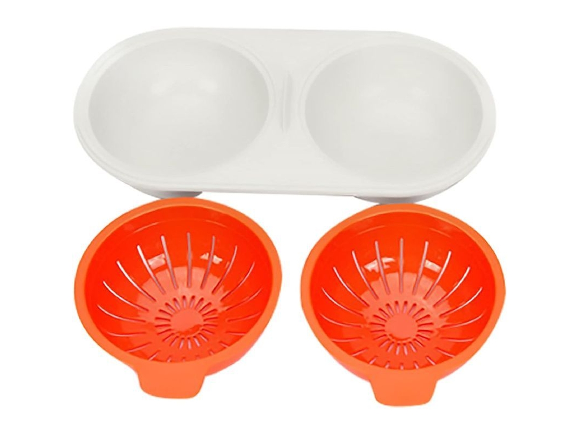 2026altiro-escalfador De Huevos Para Microondas, Sartén Antiadherente De Dos Capas Con Tapa (naranja)