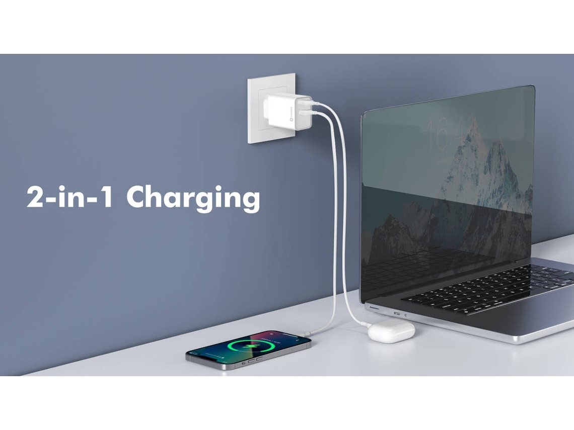 Kit Cargador GOODIS USB-C - 20W y USB-A - 18W