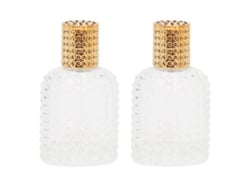 2pcs Frascos De Perfume De Vidro Transparente Recarregáveis 50ml Para Viagem