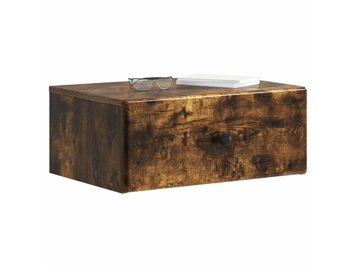 Maison Exclusive - Mesita De Noche De Pared 2 Pcs Roble Ahumado 49 X 34,5 X 20 Cm