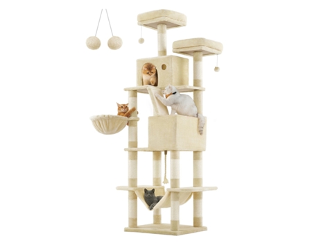 Árbol grande para gatos con poste rascador, miradores y hamaca NORTHIX