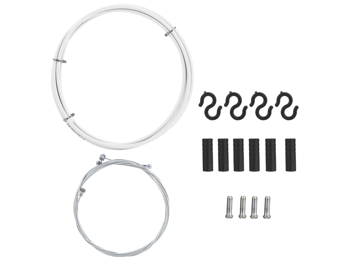 Kit De Cables De Freno Para Bicicletas De Carretera Y Montaña Con Fundas - Blanco