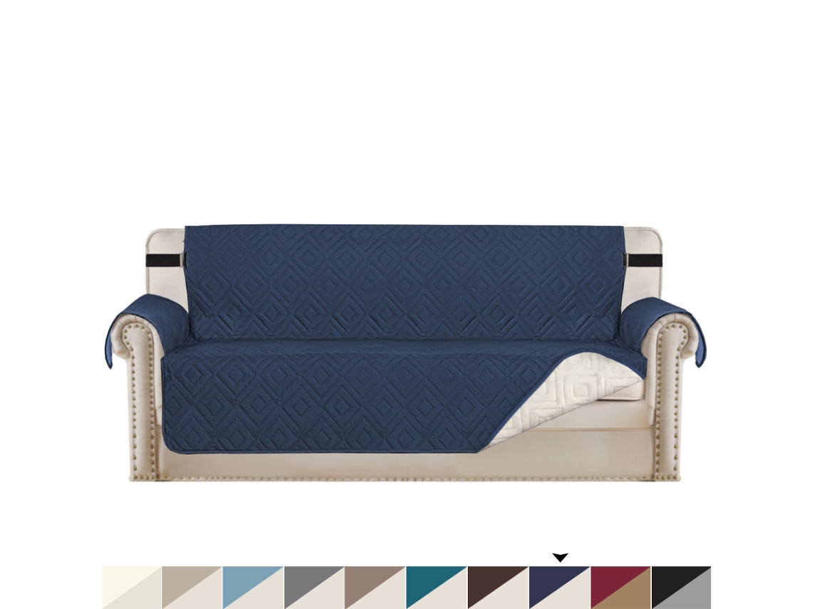 Funda de sofá impermeable Siurn azul marino, apta para mascotas y niños (117 cm x 56 cm)