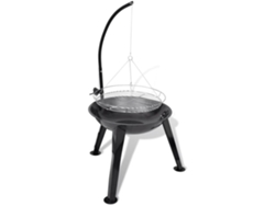Barbacoa de carbón VIDAXL Negro Acero (72 x 123 cm)