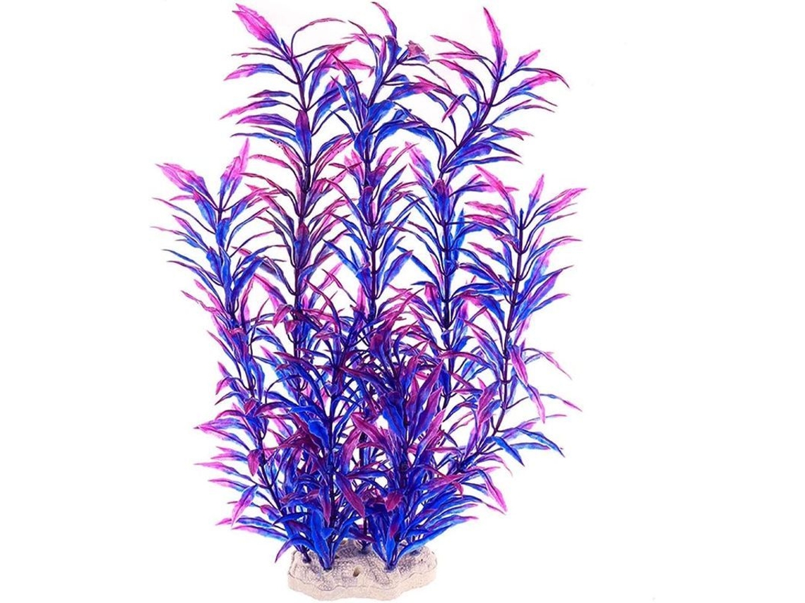 Plantas Plásticas Para Acuario, Decoración Acuática Púrpura Simulada 32cm Diseño Natural Para Peces Y Reptiles