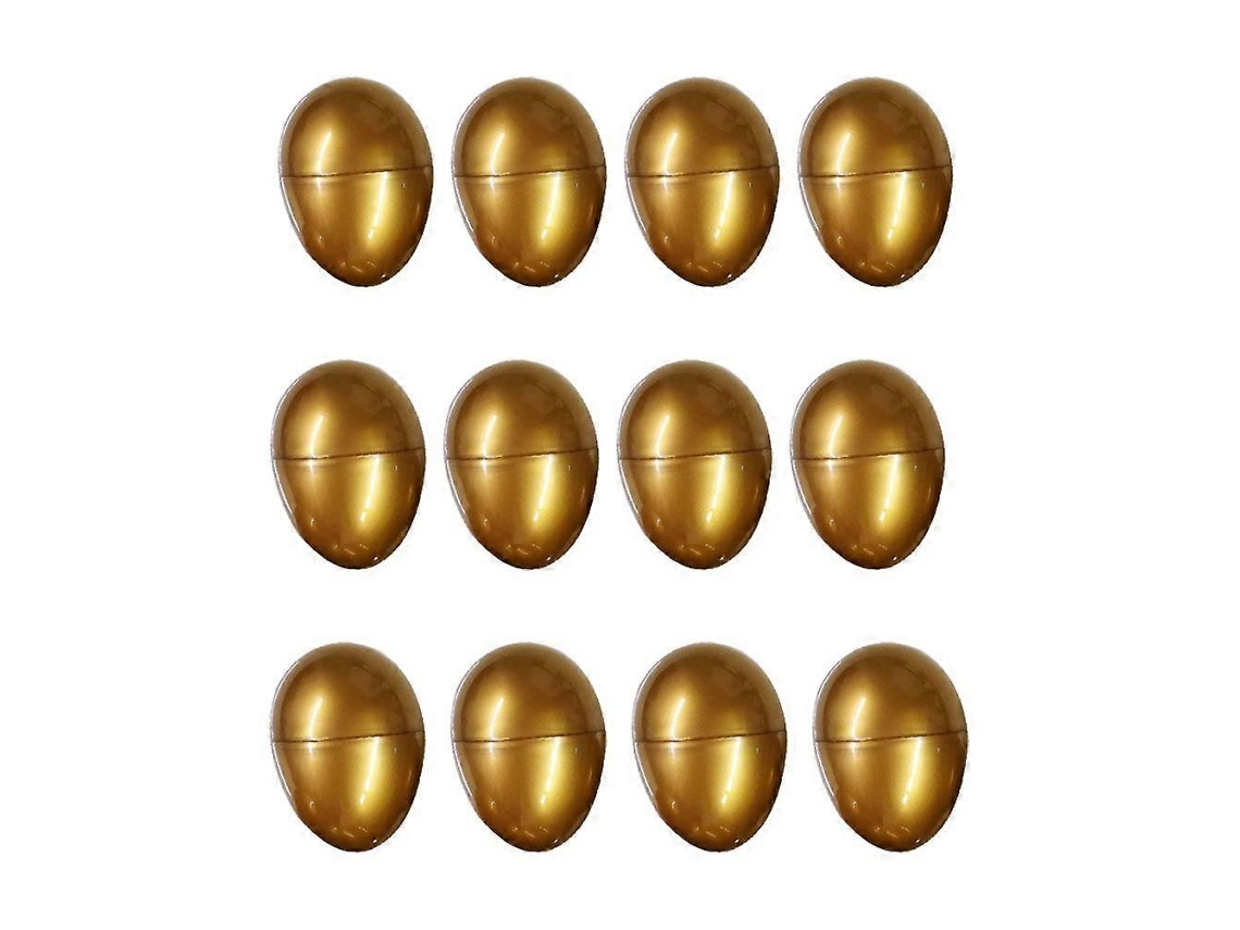 Juego de 12 huevos de Pascua decorativos en forma de cáscara de huevo Nostalgia88 (dorado)