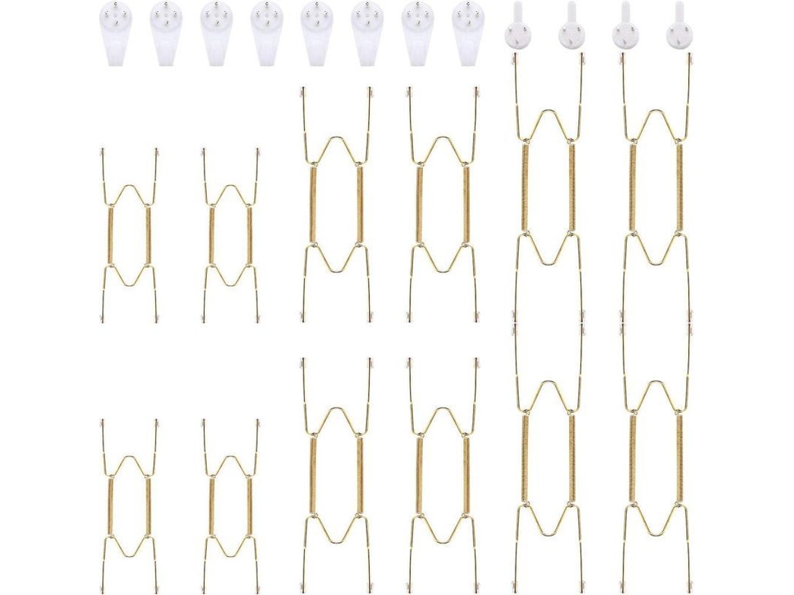 12 soportes invisibles para platos de acero inoxidable, 3 tamaños (6, 8, 10 pulgadas), decoración de cocina