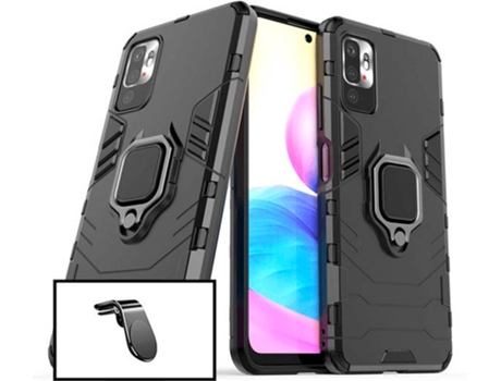Kit Carcasa Militar Magnética + Soporte de Auto Xiaomi Redmi 10 2022 G4M Negro
