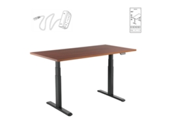 Escritorio Motorizado Sentado/De Pie 150X75Cm Altura 62-128Cm Tablero Nogal / Base Negra Conectado