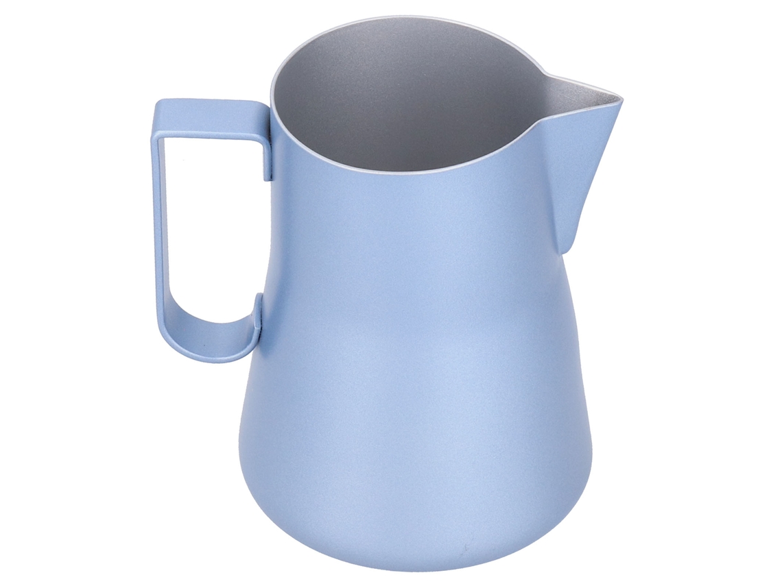 Jarra de acero inoxidable para espumar café y leche (azul, 550 ml)