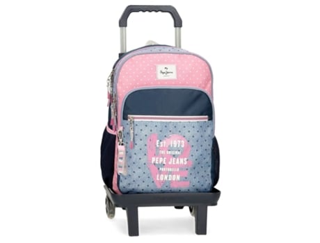 PEPE JEANS Mochila Escolar Con Carro Poliéster Noni Denim Multicolor