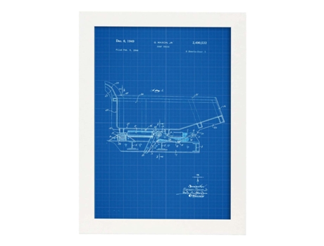 Póster NACNIC con Patente de Camion de Basura 3. con Diseño de Patente Antigua