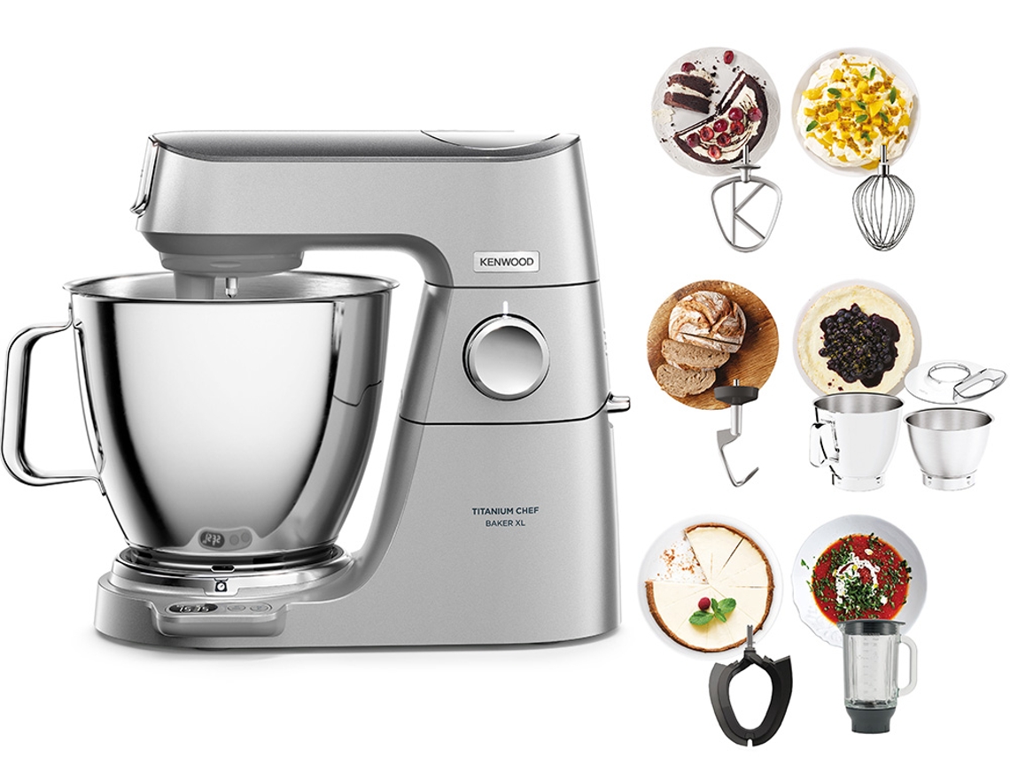 Robot de Cozinha KENWOOD Titanium Chef Baker XL KVL85.124SI (7 L - 1200 W - 9 Accesorios)