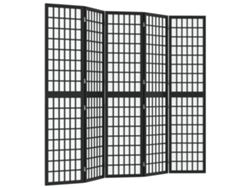 Biombo plegable de 5 paneles, 200 x 170 cm, madera de abeto y papel de arroz, Dec031183