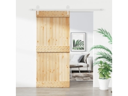 Puerta corredera con herrajes 90x210 cm madera maciza de pino LOVELY HOME