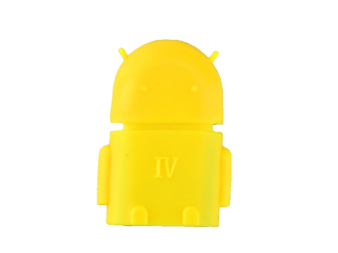 Adaptador Otg Robot Android (transferencia De Datos, Conexión De Dispositivos) Amarillo