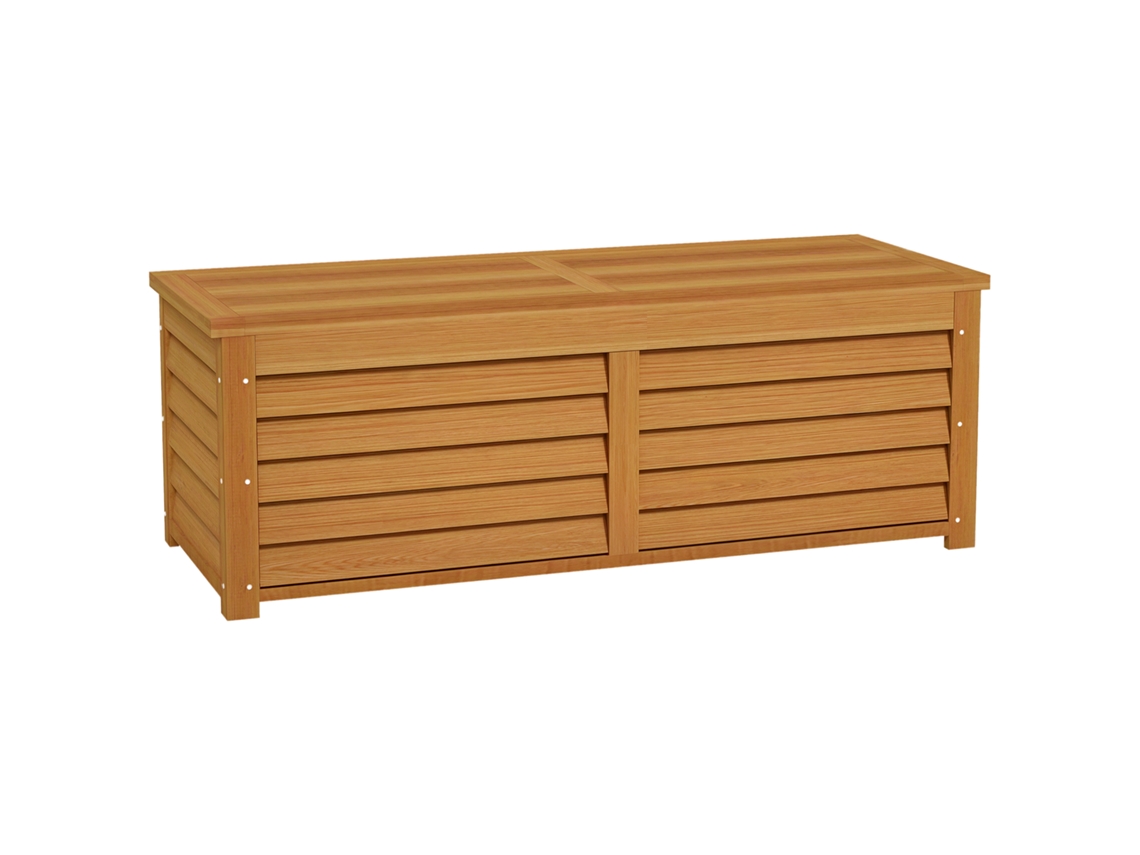 Caja de almacenamiento de madera grande para jardín de 176 litros.