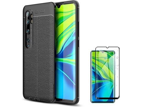 Carcasa y Protector Xiaomi Mi Note 10 Rugged Leather Negro
