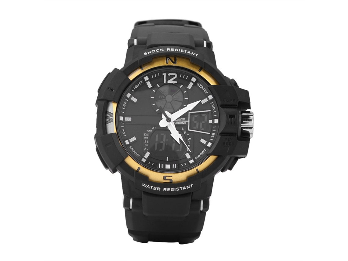 Reloj Deportivo Digital Hombre Impermeable Moda Correa De Caucho (oro)