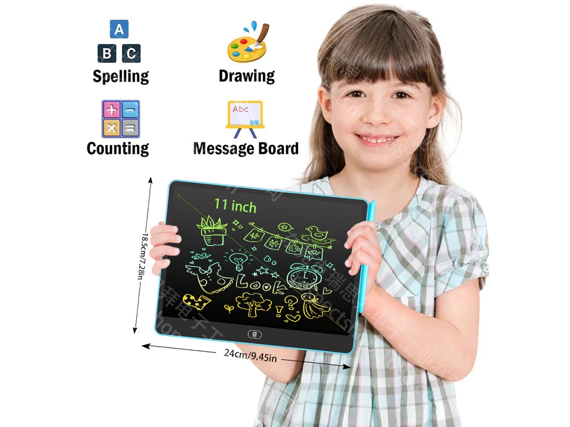 Pizarra LCD, juguete electrónico de dibujo para niños h11 Pantalla azul claro CHENNNLS